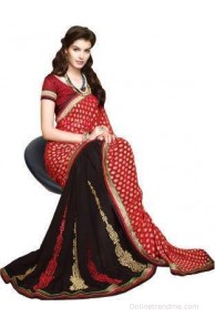 Hitansh Fashion Embriodered Fashion Georgette Sari